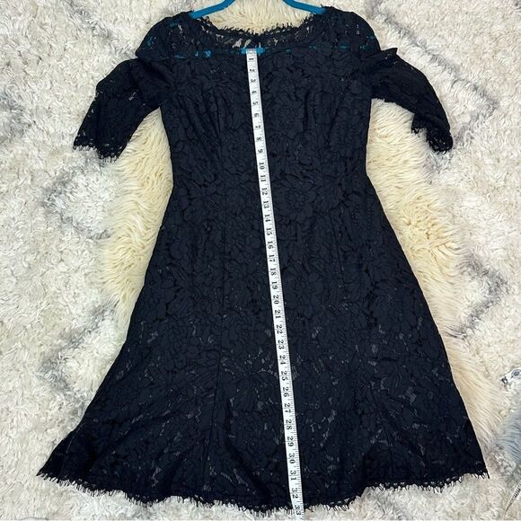 Eliza J Black Sheath Dress with 3/4 Sleeves and Scoop Neck - Picture 7 of 10